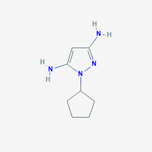 molecular formula C8H14N4 B2585321 1-cyclopentyl-1H-pyrazole-3,5-diamine CAS No. 1250876-38-0