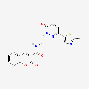 molecular formula C21H18N4O4S B2585330 N-(2-(3-(2,4-dimethylthiazol-5-yl)-6-oxopyridazin-1(6H)-yl)ethyl)-2-oxo-2H-chromene-3-carboxamide CAS No. 1251557-79-5