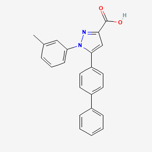 molecular formula C23H18N2O2 B2585337 1-(3-methylphenyl)-5-(4-phenylphenyl)-1H-pyrazole-3-carboxylic acid CAS No. 955964-50-8
