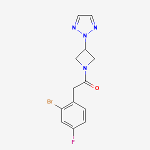 molecular formula C13H12BrFN4O B2585348 2-(2-Bromo-4-fluorophenyl)-1-[3-(triazol-2-yl)azetidin-1-yl]ethanone CAS No. 2415600-19-8