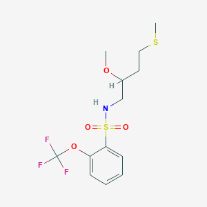 molecular formula C13H18F3NO4S2 B2585350 N-(2-Methoxy-4-methylsulfanylbutyl)-2-(trifluoromethoxy)benzenesulfonamide CAS No. 2309750-60-3