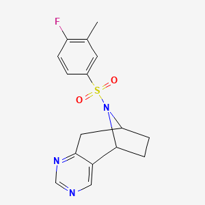 molecular formula C16H16FN3O2S B2585351 (5R,8S)-10-((4-fluoro-3-methylphenyl)sulfonyl)-6,7,8,9-tetrahydro-5H-5,8-epiminocyclohepta[d]pyrimidine CAS No. 2058730-99-5