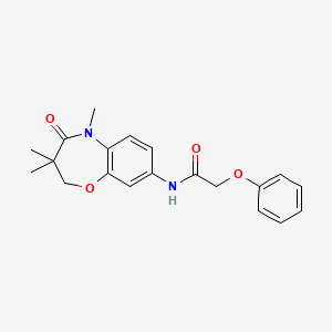 molecular formula C20H22N2O4 B2585352 2-phenoxy-N-(3,3,5-trimethyl-4-oxo-2,3,4,5-tetrahydrobenzo[b][1,4]oxazepin-8-yl)acetamide CAS No. 921587-50-0