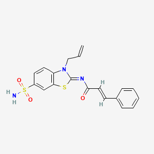 molecular formula C19H17N3O3S2 B2585363 (Z)-N-(3-烯丙基-6-磺酰胺基苯并[d]噻唑-2(3H)-亚甲基)肉桂酰胺 CAS No. 865176-04-1