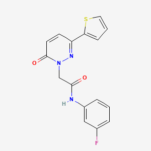molecular formula C16H12FN3O2S B2585366 N-(3-fluorophenyl)-2-(6-oxo-3-thiophen-2-ylpyridazin-1-yl)acetamide CAS No. 941929-88-0