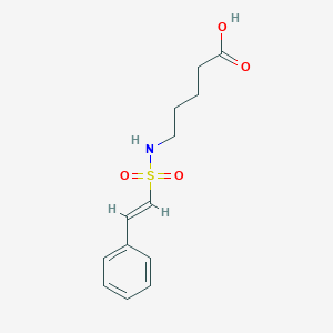 molecular formula C13H17NO4S B258537 5-[[(E)-2-phenylethenyl]sulfonylamino]pentanoic acid 