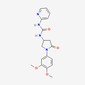 molecular formula C18H20N4O4 B2585370 1-(1-(3,4-二甲氧基苯基)-5-氧代吡咯烷-3-基)-3-(吡啶-2-基)脲 CAS No. 894021-46-6
