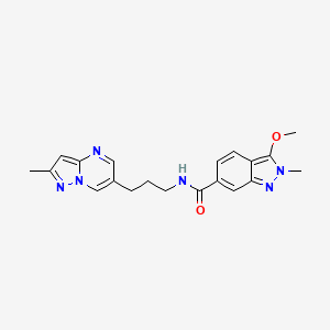 3-methoxy-2-methyl-N-(3-(2-methylpyrazolo[1,5-a]pyrimidin-6-yl)propyl)-2H-indazole-6-carboxamide