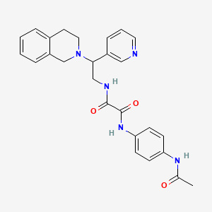 molecular formula C26H27N5O3 B2585378 N-[4-(乙酰氨基)苯基]-N'-[2-(3,4-二氢异喹啉-2(1H)-基)-2-吡啶-3-乙基]乙二酰胺 CAS No. 903287-46-7