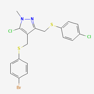 4-{[(4-bromophenyl)sulfanyl]methyl}-5-chloro-3-{[(4-chlorophenyl)sulfanyl]methyl}-1-methyl-1H-pyrazole
