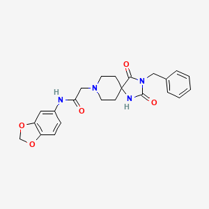 molecular formula C23H24N4O5 B2585381 N-(1,3-苯并二氧杂环-5-基)-2-(3-苄基-2,4-二氧代-1,3,8-三氮杂螺[4.5]癸-8-基)乙酰胺 CAS No. 920447-84-3