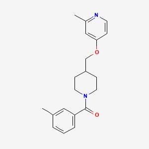 molecular formula C20H24N2O2 B2585393 (3-Methylphenyl)-[4-[(2-methylpyridin-4-yl)oxymethyl]piperidin-1-yl]methanone CAS No. 2379974-92-0