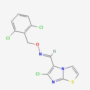 molecular formula C13H8Cl3N3OS B2585397 6-氯咪唑并[2,1-b][1,3]噻唑-5-甲醛 O-(2,6-二氯苄基)肟 CAS No. 338976-56-0