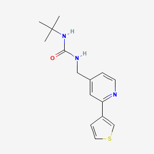 molecular formula C15H19N3OS B2585411 1-(叔丁基)-3-((2-(噻吩-3-基)吡啶-4-基)甲基)脲 CAS No. 2034433-12-8