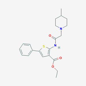 Ethyl 2-[[2-(4-methylpiperidin-1-yl)acetyl]amino]-5-phenylthiophene-3-carboxylate