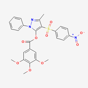 [5-Methyl-4-(4-nitrophenyl)sulfonyl-2-phenylpyrazol-3-yl] 3,4,5-trimethoxybenzoate