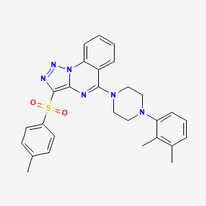 molecular formula C28H28N6O2S B2585467 5-[4-(2,3-Dimethylphenyl)piperazin-1-yl]-3-[(4-methylphenyl)sulfonyl][1,2,3]triazolo[1,5-a]quinazoline CAS No. 893272-11-2