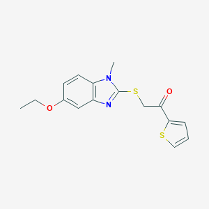 molecular formula C16H16N2O2S2 B258549 2-(5-Ethoxy-1-methylbenzimidazol-2-yl)sulfanyl-1-thiophen-2-ylethanone 