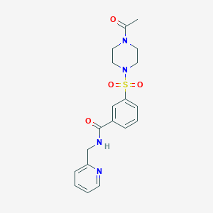 molecular formula C19H22N4O4S B2585498 {3-[(4-acetylpiperazinyl)sulfonyl]phenyl}-N-(2-pyridylmethyl)carboxamide CAS No. 941487-51-0