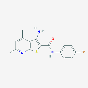 molecular formula C16H14BrN3OS B258551 3-amino-N-(4-bromophenyl)-4,6-dimethylthieno[2,3-b]pyridine-2-carboxamide 