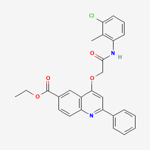 molecular formula C27H23ClN2O4 B2585510 4-{2-[(3-氯-2-甲基苯基)氨基]-2-氧代乙氧基}-2-苯基喹啉-6-羧酸乙酯 CAS No. 1114871-00-9