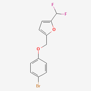 molecular formula C12H9BrF2O2 B2585517 2-[(4-Bromophenoxy)methyl]-5-(difluoromethyl)furan CAS No. 2248334-97-4