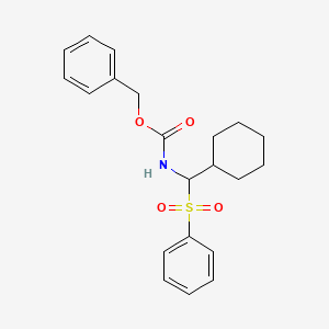 molecular formula C21H25NO4S B2585519 Benzyl N-[cyclohexyl(phenylsulfonyl)methyl]-carbamate CAS No. 232598-56-0