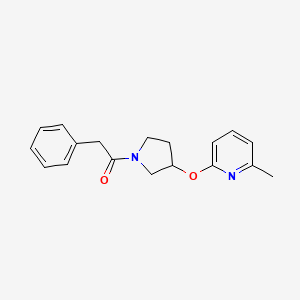 molecular formula C18H20N2O2 B2585520 1-(3-((6-甲基吡啶-2-基)氧代)吡咯烷-1-基)-2-苯基乙酮 CAS No. 1903575-25-6