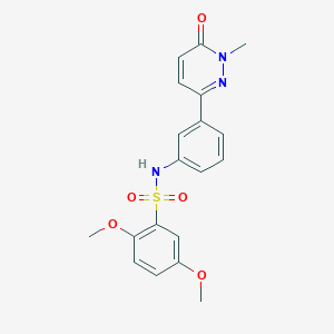 molecular formula C19H19N3O5S B2585524 2,5-dimethoxy-N-(3-(1-methyl-6-oxo-1,6-dihydropyridazin-3-yl)phenyl)benzenesulfonamide CAS No. 899974-15-3