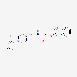 molecular formula C24H26FN3O2 B2585526 N-(2-(4-(2-氟苯基)哌嗪-1-基)乙基)-2-(萘-2-氧基)乙酰胺 CAS No. 1049472-03-8