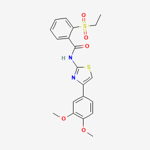 molecular formula C20H20N2O5S2 B2585529 N-(4-(3,4-dimethoxyphenyl)thiazol-2-yl)-2-(ethylsulfonyl)benzamide CAS No. 941891-17-4