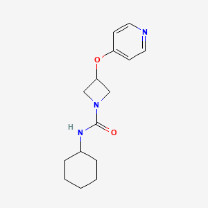 molecular formula C15H21N3O2 B2585535 N-Cyclohexyl-3-pyridin-4-yloxyazetidine-1-carboxamide CAS No. 2380095-77-0