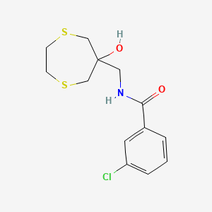 3-Chloro-N-[(6-hydroxy-1,4-dithiepan-6-yl)methyl]benzamide