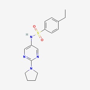 4-ethyl-N-(2-(pyrrolidin-1-yl)pyrimidin-5-yl)benzenesulfonamide