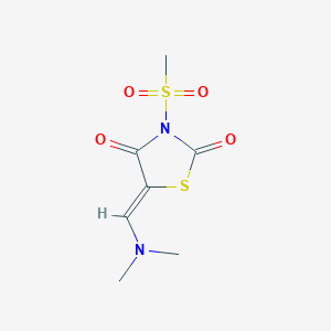 molecular formula C7H10N2O4S2 B2585542 (5Z)-5-(二甲氨基亚甲基)-3-甲基磺酰基-1,3-噻唑烷-2,4-二酮 CAS No. 866136-89-2