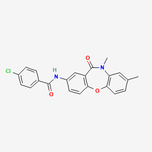 4-chloro-N-(8,10-dimethyl-11-oxo-10,11-dihydrodibenzo[b,f][1,4]oxazepin-2-yl)benzamide