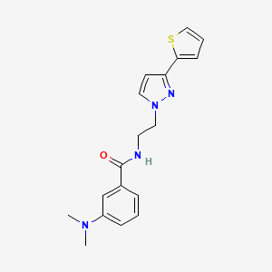 3-(dimethylamino)-N-(2-(3-(thiophen-2-yl)-1H-pyrazol-1-yl)ethyl)benzamide