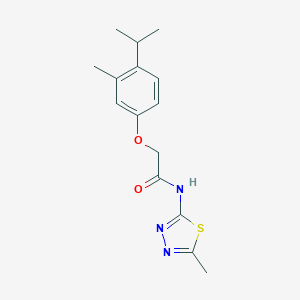 molecular formula C15H19N3O2S B258555 2-(4-Isopropyl-3-methyl-phenoxy)-N-(5-methyl-[1,3,4]thiadiazol-2-yl)-acetamide 