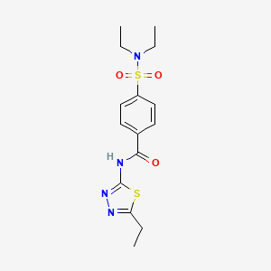 molecular formula C15H20N4O3S2 B2585554 4-(diethylsulfamoyl)-N-(5-ethyl-1,3,4-thiadiazol-2-yl)benzamide CAS No. 313648-46-3