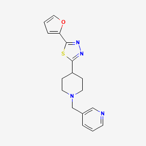 molecular formula C17H18N4OS B2585555 2-(Furan-2-yl)-5-(1-(pyridin-3-ylmethyl)piperidin-4-yl)-1,3,4-thiadiazole CAS No. 1351608-92-8