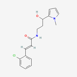 (E)-3-(2-chlorophenyl)-N-(3-hydroxy-3-(1-methyl-1H-pyrrol-2-yl)propyl)acrylamide