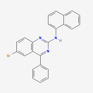 molecular formula C24H16BrN3 B2585559 6-bromo-N-(naphthalen-1-yl)-4-phenylquinazolin-2-amine CAS No. 332020-12-9