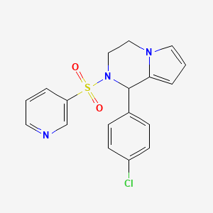 molecular formula C18H16ClN3O2S B2585562 1-(4-Chlorophenyl)-2-(pyridin-3-ylsulfonyl)-1,2,3,4-tetrahydropyrrolo[1,2-a]pyrazine CAS No. 899739-03-8