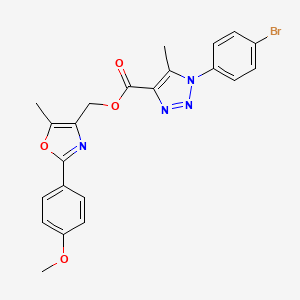 molecular formula C22H19BrN4O4 B2585563 [2-(4-甲氧基苯基)-5-甲基-1,3-恶唑-4-基]甲基 1-(4-溴苯基)-5-甲基-1H-1,2,3-三唑-4-羧酸酯 CAS No. 946302-95-0