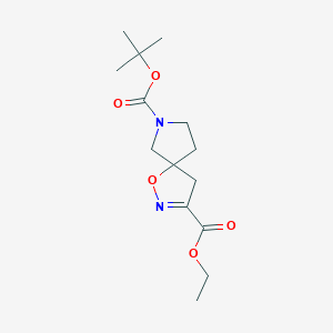 molecular formula C14H22N2O5 B2585574 O7-tert-butyl O3-ethyl 1-oxa-2,7-diazaspiro[4.4]non-2-ene-3,7-dicarboxylate CAS No. 1824081-61-9