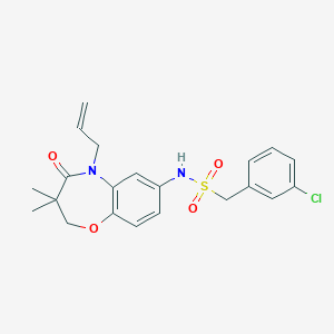 N-(5-allyl-3,3-dimethyl-4-oxo-2,3,4,5-tetrahydrobenzo[b][1,4]oxazepin-7-yl)-1-(3-chlorophenyl)methanesulfonamide