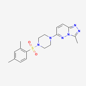 molecular formula C18H22N6O2S B2585581 6-(4-((2,4-Dimethylphenyl)sulfonyl)piperazin-1-yl)-3-methyl-[1,2,4]triazolo[4,3-b]pyridazine CAS No. 1021090-11-8