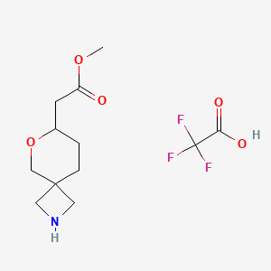 Methyl 2-(6-oxa-2-azaspiro[3.5]nonan-7-yl)acetate;2,2,2-trifluoroacetic acid