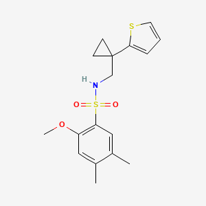 2-methoxy-4,5-dimethyl-N-((1-(thiophen-2-yl)cyclopropyl)methyl)benzenesulfonamide