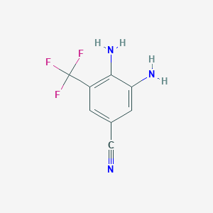 molecular formula C8H6F3N3 B2585591 3,4-二氨基-5-(三氟甲基)苯甲腈 CAS No. 157554-49-9
